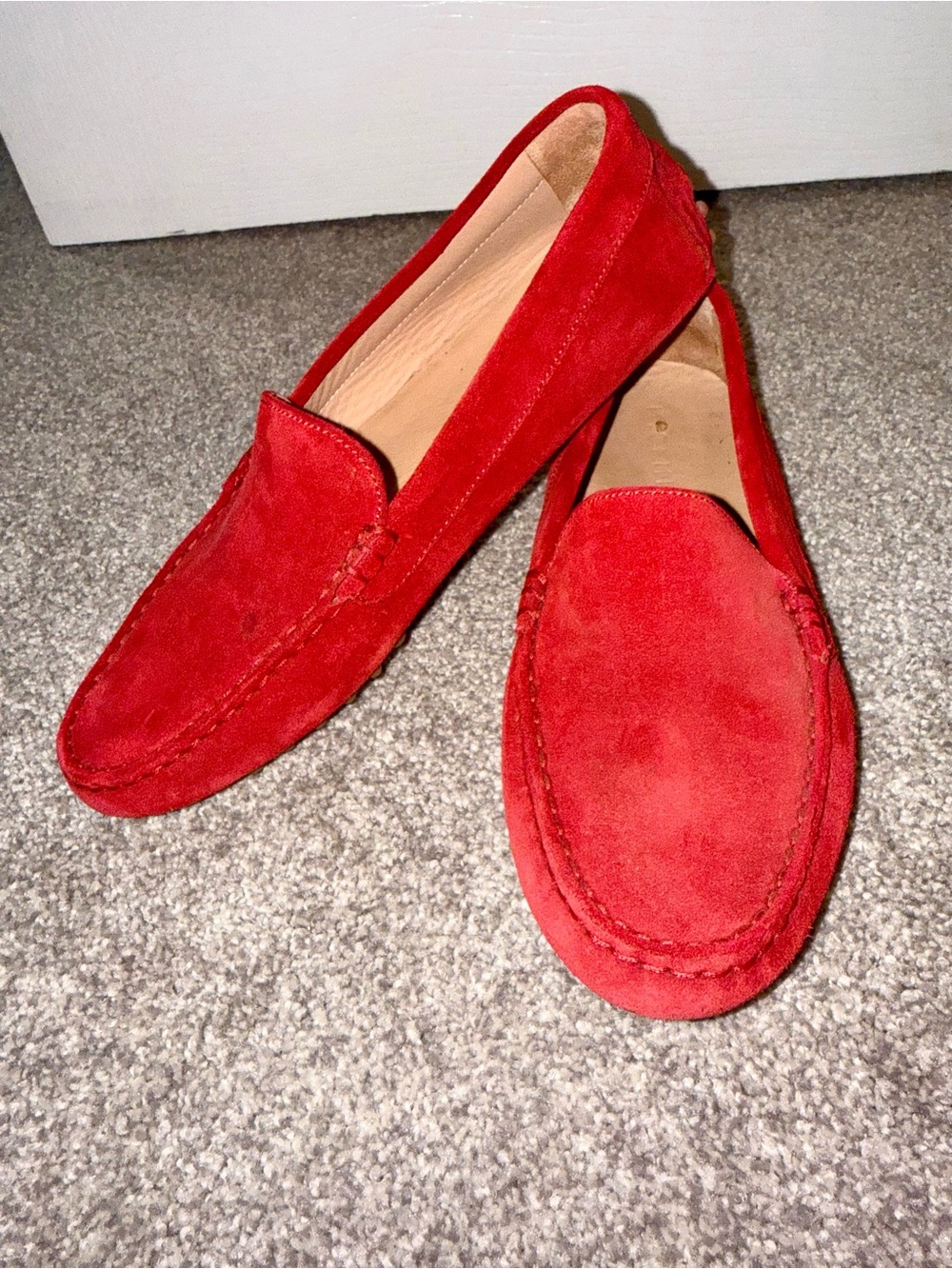 M. Gemi The Felize Red Suede Driving Loafer Moccasins EU 40/Size: 10
